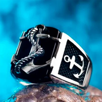 Mincový Striebro Krúžok 925 S Čierny Kameň Pre Mužov Kotvy Čiernej Onyx Drahokam Darček Pre Neho pánske Prstene Handmade - turecký Šperky