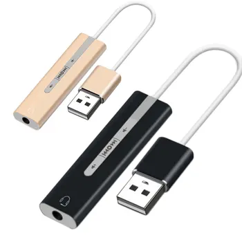 USB Externé Zvukové Karty 3,5 mm Audio Rozhranie, Mikrofón, Slúchadlá Adaptér PC, Notebook, USB Audio Prevodník s 7.1 zvukový kanál