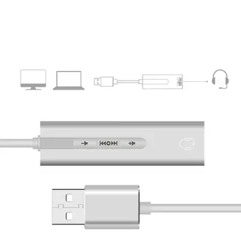 USB Externé Zvukové Karty 3,5 mm Audio Rozhranie, Mikrofón, Slúchadlá Adaptér PC, Notebook, USB Audio Prevodník s 7.1 zvukový kanál