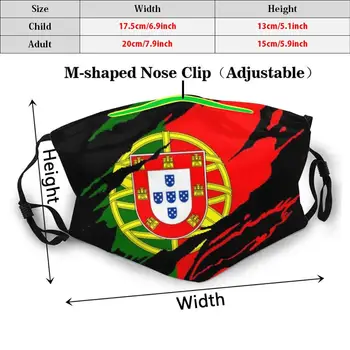 Pod Vlajkou Portugalska Euro Ligy Opakovane Pm2.5 Filtra Masku Na Tvár Portugalsko Portugalská Cristiano Európe Lisabonskej Ronaldo Porto 7 Cr7