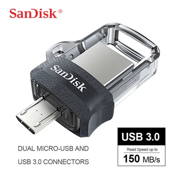 SanDisk SDDD3 Extrémne Vysoká Rýchlosť OTG USB 3.0 Pamäť Disku 128 GB 64 GB 32 GB 150MB/s, Micro USB, Dual Rozhranie Pre PC Alebo Android