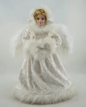 Cosette Ušľachtilý Vianočné Dekorácie Anjel Porcelánová Bábika Home Collection Krídla Kvety Bowknot 14