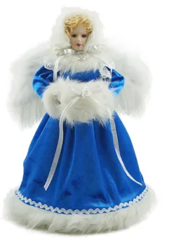 Cosette Ušľachtilý Vianočné Dekorácie Anjel Porcelánová Bábika Home Collection Krídla Kvety Bowknot 14