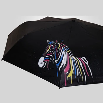YADA Kreatívne Farby Zebr Vzor Skladacie Daždivé Dáždnik Anti-UV Rainproof Ochranu pred Slnkom Parasol Dáždniky Žena YS013