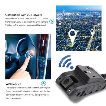 3G GPS Tracker Auto Smart Dash Kamera Auta DVR JC200 EdgeCam Duálny Objektív Full HD 1080P Black Box SOS WiFi Nočné Videnie Olej (Cut-off)