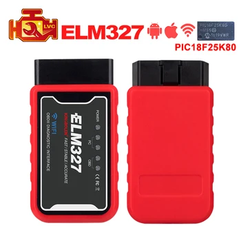 MINI ELM327 WiFi/Bluetooth V1.5 PIC18F25K80 Čip OBDII Diagnostický Nástroj, IPhone/Android/PC ELM 327 V 1.5 Auto Skener Code Reader