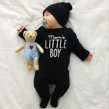 Jeseň Baby Chlapci Oblečenie Kombinézach Módne Novorodenca Dlhý Rukáv Vytlačiť List Romper Oblečenie Oblečenie
