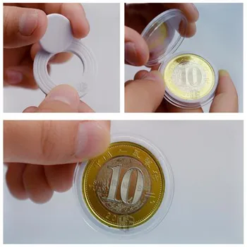 50/100KS mince box S Nastaviteľnou univerzálna Podložka Mince Kontajner 18/21/25/27/ 30 mm #W0