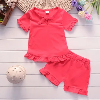2021 Baby Girl Letné Oblečenie Set pre Batoľa Detský Oblečenie Prehrabať Krátke Rukáv Tričko + Nohavice Batoľa Dievčatá Vyhovovali 1 2 3 4 Rokov