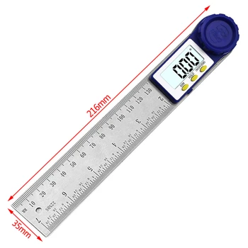 0-200 mm Nerez Digitálny Merač Uhol Inclinometer Digitálne Uhlové Pravítko Electron Goniometer Uhlomeru Uhol Vyhľadávanie