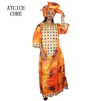 Bavlna afriky šaty pre ženy tradičné dashiki afriky povodí riche výšivky dizajn dlhé šaty A218#