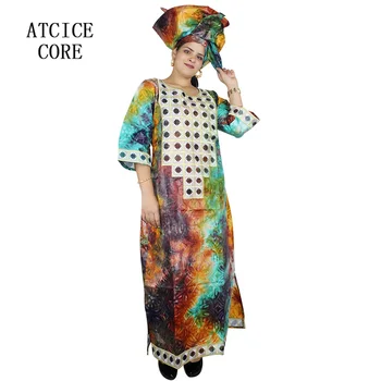 Bavlna afriky šaty pre ženy tradičné dashiki afriky povodí riche výšivky dizajn dlhé šaty A218#