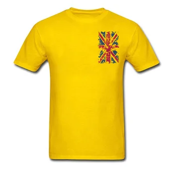 Britskej Vlajky Print T Shirt Mužov Hot Predaj tričko Classic Topy Vintage Design Tričká, Košele Leto/Jeseň Bavlnená Tkanina Tričko Posádky Krku