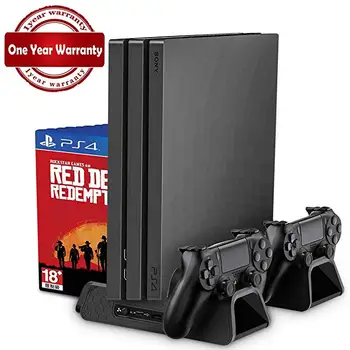 PS4/PS4 Slim/PS4 Pro Zvislý Stojan s Chladiaci Ventilátor Chladiča Dual Radič Nabíjačku Nabíjacej Stanice pre Sony Dualshock 4 gamepa