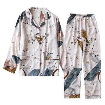 QWEEK Domáce Oblečenie 2020 Bavlnené Pyžamá pre Ženy Letné Pyžamo Nightie Nightgown Sady Pijama Sleepwear Žena Nightie Lete