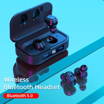 TWS H01 Bluetooth 5.0 Slúchadlá Pravda, Bezdrôtová 9D Stereo Hudobné Slúchadlá, LED Displej 2000mAh Slúchadiel Môže Nabíjanie Telefónu