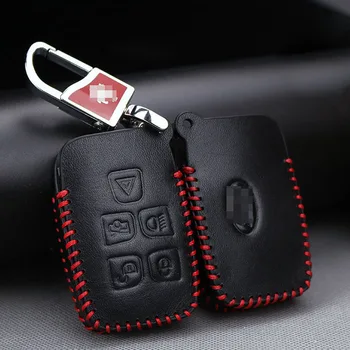 Teeze Premium Kožené 5 Tlačidiel Diaľkového Násobne Kľúča Držiteľa Fob Puzdro Pre Land Rover/Jaguar