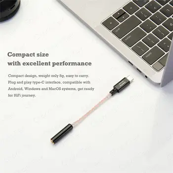 CharmTek USB C Hi-Fi Audio Prenosný Slúchadlový Zosilňovač,Qualcomm 32-bit DAC Slúchadlový ZOSILŇOVAČ pre Pixel 4 Poznámka 10 iPad Pro Onplus 7