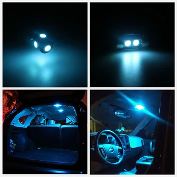 9pcs Xenon White Auto LED Žiarovky osvetlenie Interiéru Balík Kit Pre 1996-2000 Honda Civic Mapu Dome batožinového priestoru špz Lampa