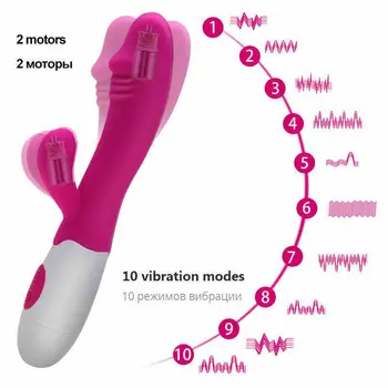 G-Spot Vibrátor Rabbit Vibrátor pre Ženy, Duálne Vibrácie Silikónové Nepremokavé Ženskej Vagíny, Klitorisu Masér Sexuálne Hračky Pre Ženy