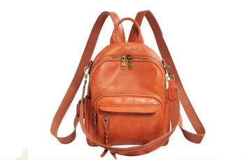 Vintage hovädzie kože ženy, malý batoh teenager, školské tašky vysokej kvality