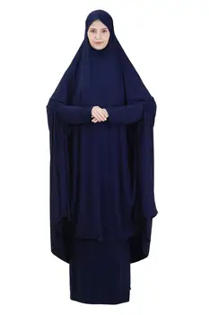 KALENMOS Ramadánu Eid Dve Dielna Sada Modlitba Odev, Šaty Moslimských Žien Abaya Jilbab Hidžáb Dlho Khimar Oblečenie Abayas Islamskej Niqab