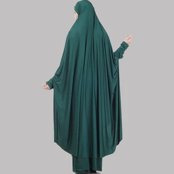 KALENMOS Ramadánu Eid Dve Dielna Sada Modlitba Odev, Šaty Moslimských Žien Abaya Jilbab Hidžáb Dlho Khimar Oblečenie Abayas Islamskej Niqab