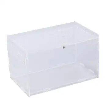 Transparentné Akrylátové Plaz Box pre Pavúky Korytnačka Lizard Chov Hmyzu Box Otvory Posuvné Malé Zvieratko Terárium Terarijné