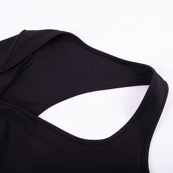 InstaHot Sexy Jeden Rukáv Bavlna Pevné Plodín Topy Ženy Bežné Jedného Pleca Backless T Košele Elegantný Elastický Čierne Oblečenie Tees