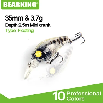 Bearking 2017 Hot model propagáciu A+ profesionálne rybárske nástrahy,kľuky 35mm/3.7 g,ponoriť 2,5 m 15 rôznych farbách fr výber