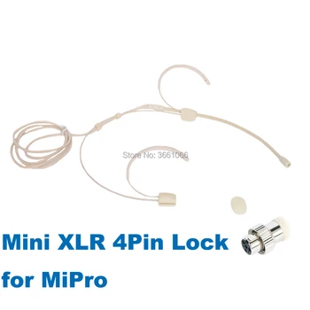 Omidirectional Mikrofón Pre Mipro Pro Headset Hlava-montáž Headworn Kondenzátora Konektor Mini XLR 4PIN Zámok MP-004