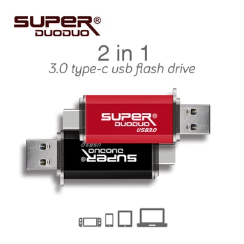 Vysoko Kvalitné Typ-C flash disk 32GB kl ' úč 16gb pamäte usb kľúč 32gb pen drive 64 gb 128 gb kovové usb flash disk cle usb 3.0