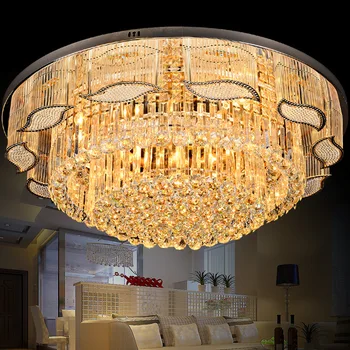 Nový zlatý obývacia izba crystal okrúhle stropné svietidlo svetlo v spálni tvorivá atmosféra teplé lampy, osvetlenie