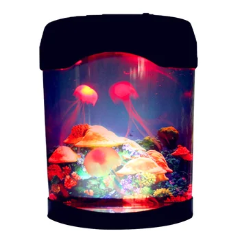 Mini Akvárium Medúzy Lampa Noc Domova Pripojenia USB Farby Spálňa Elektrické Umelé akvárium LED Osvetlenie