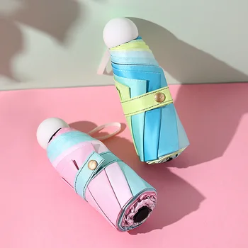 Gradient Farby Jasné Dáždnik Malé Mini Pocket Dievčatá Dáždniky Dážď Ženy 8K Vetru, Slnku Chrániť Dáždnik Proti UV Parasol