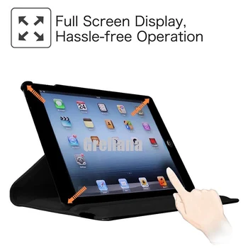 Puzdro Pre iPad 2 Kryt Modely A1395 A1396 A1397 360 Stupňov Rotácie PU Kože pre iPad 2 3 4 Stojan, Držiak Prípadoch Smart Case Shell