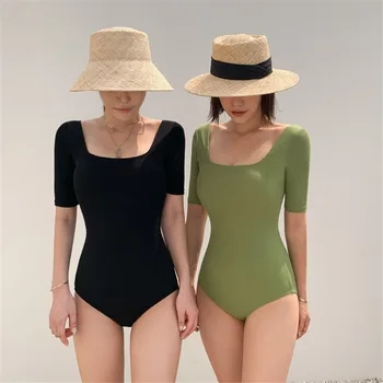 High-Pás Plavky Pre Úplné Plavky-Ženy Jeden Kus Nový Oblek Backless Ženy Japonsko Kórea Pevné Polyester Sierra Surfer Plavky