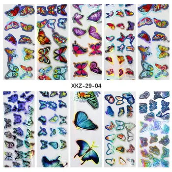10 Roll/Set Motýľ na Nechty, Nálepky 100*4cm 3D Holografické Nálepky, Fólie na Nechty, Nálepky Laserové Farebné Nail Art, Ozdoby Vzory