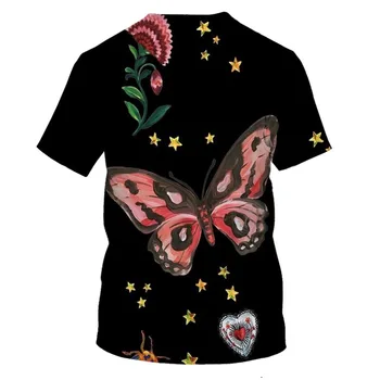 Nový Krásny Motýľ Vzor tričko Tlač Deti T-shirt Chlapca a Dievčatá Šaty Butterfly Deti T-shirt Deti Cartoon Top