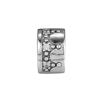 CKK 925 Sterling Silver Oslňujúci Koruny Klip Charms Korálky pre Šperky, Takže Fit Pandora Korálky, Náramky DIY Šperky