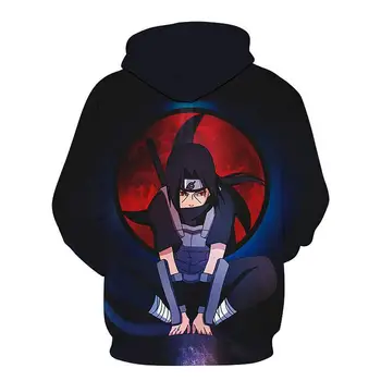 Naruto Sasuke Cosplay Oblečenie Akatsuki s Kapucňou, Uchiha Itachi Anime Muži Ženy Mikina Tenká Bunda Módne 3D Tlač Hoody Coats