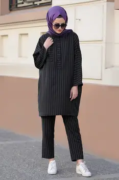 ČIERNE dámske Módne Moslimských Spodnej Top Farby s Dlhým Rukávom Bavlna Farba a Vzor Letné Zimné Bežné Nosenie 2020 Sub-top Oblek