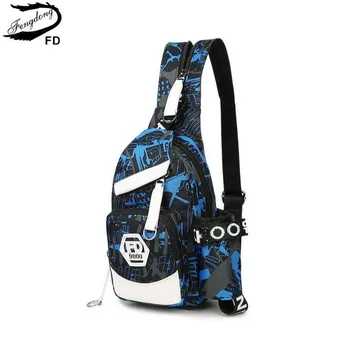 Fengdong nepremokavé malé náprsné vrecko multifunkčné cestovné tašky mini športová taška pack kožená taška cross body tašky pre ženy