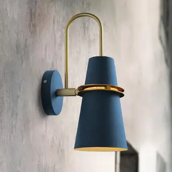 Nové Nordic nástenné svietidlo Posteli E27 LED lampa, Spálne, Moderná obývacia izba Chodník Schodisko Jednoduché železo pás Led Nástenné svietidlo