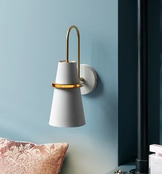 Nové Nordic nástenné svietidlo Posteli E27 LED lampa, Spálne, Moderná obývacia izba Chodník Schodisko Jednoduché železo pás Led Nástenné svietidlo