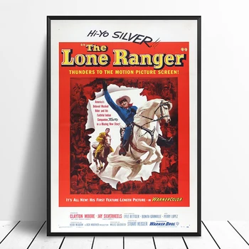 Lone Ranger Vintage Classic Filmový Plagát Domova Steny Výzdoba Steny Umelecké Plátno na maľovanie Cnavas tlač