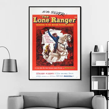Lone Ranger Vintage Classic Filmový Plagát Domova Steny Výzdoba Steny Umelecké Plátno na maľovanie Cnavas tlač