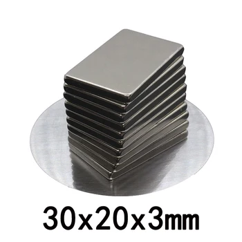 6/15/50PCS NdFeB Silné Vzácnych Zemín 30x20x3mm Magnet Blok Obdĺžnikový Magnetické N35 Trvalé Neodýmu, Magnety 30*20*3 mm