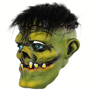 Zelené Monštrum Novinka Halloween Rekvizity Dospelých Rozkladajúcich Maska s Vlasmi Zombie Maska Latexová maska Krvavé Strašidelné Extrémne Nechutné