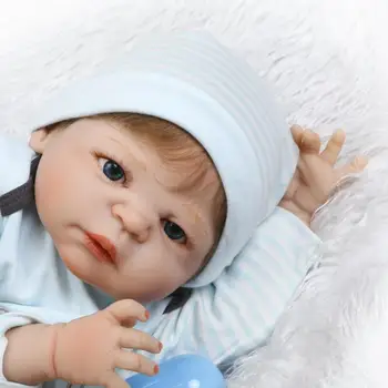 RCtown 56 cm Silikónový Reborn chlapčeka Bábiky Hračky ako skutočné plný Silikónové Telo Novorodencov bábika s Oblečením Fľaša na Kŕmenie